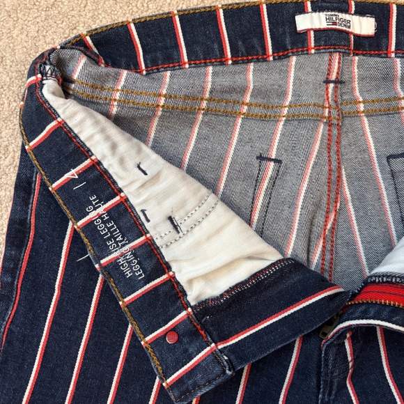 Tommy Hilfiger Denim Striped High Rise Legging Jeans - Picture 3 of 4